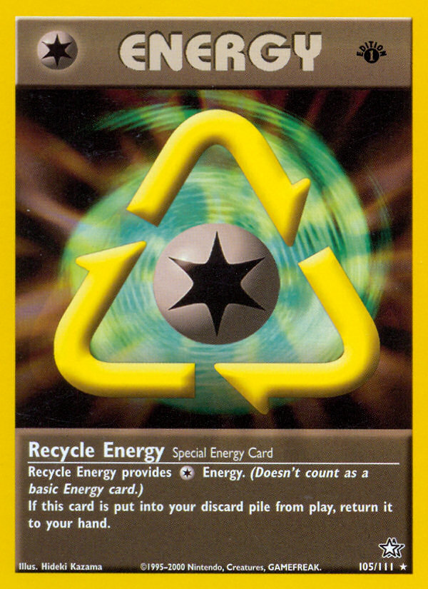 Recycle Energy 105/111 Rare Neo Genesis Pokemon 1st Edition