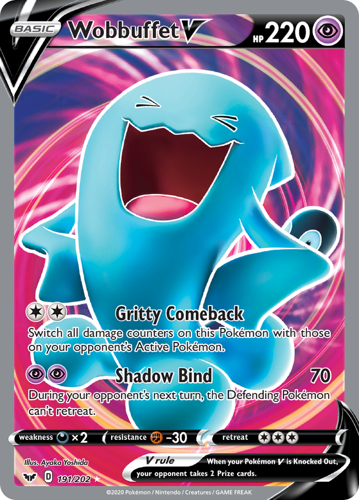 Wobbuffet V 191/202 Ultra Rare Sword & Shield Pokemon