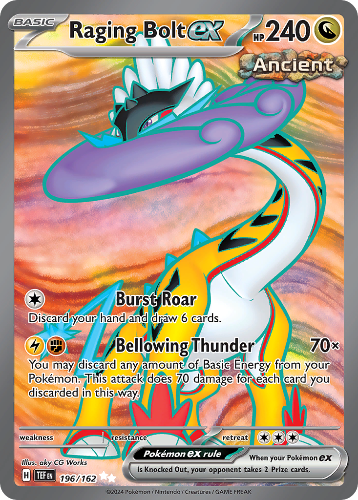 Raging Bolt ex 196/162 Ultra Rare Temporal Forces Pokemon