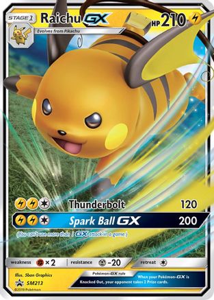 Raichu GX - SM213 Holo Promo Sun & Moon Promo Pokemon