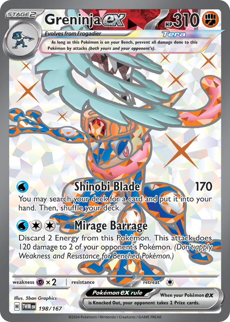 Greninja ex 198/167 Ultra Rare Twilight Masquerade Pokemon