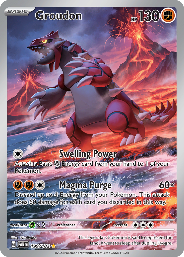 Groudon 199/182 Illustration Rare Paradox Rift Pokemon