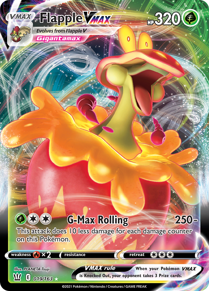 Flapple VMAX 019/163 Holo VMAX Rare Battle Styles Pokemon