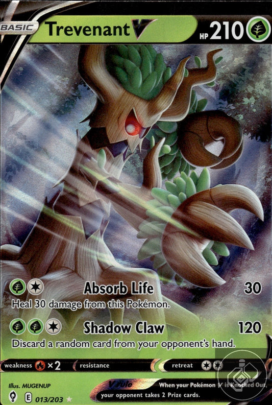 Trevenant V 013/203 Holo V Rare Evolving Skies Pokemon