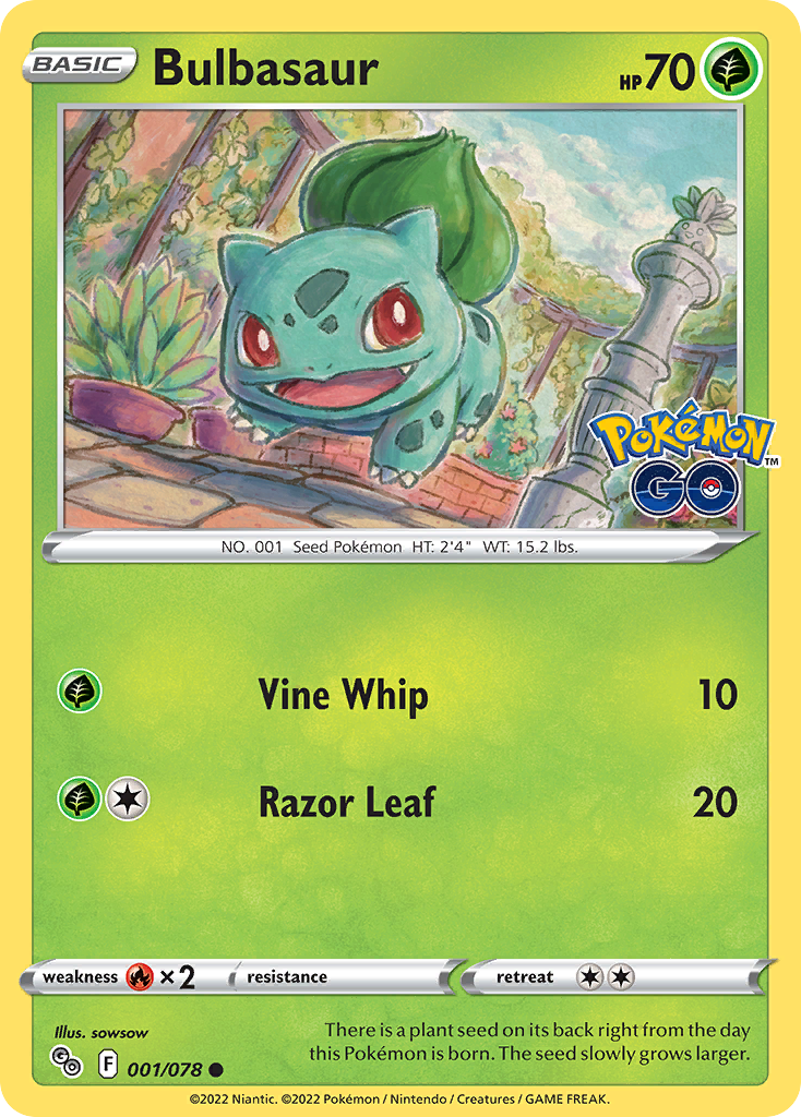 Bulbasaur 001/078 Common Pokemon GO Pokemon