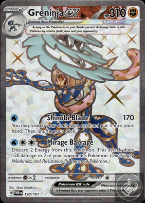 Greninja ex 198/167 Ultra Rare Twilight Masquerade Pokemon