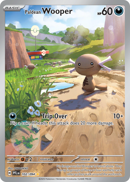 Paldean Wooper 102/094 Illustration Rare Phantasmal Flames Pokemon