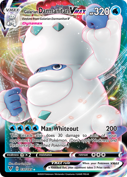 Galarian Darmanitan VMAX 037/185 Holo VMAX Rare Vivid Voltage Pokemon