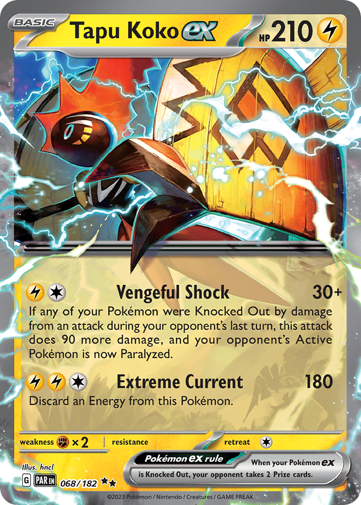Tapu Koko ex 068/182 Double Rare Paradox Rift Pokemon