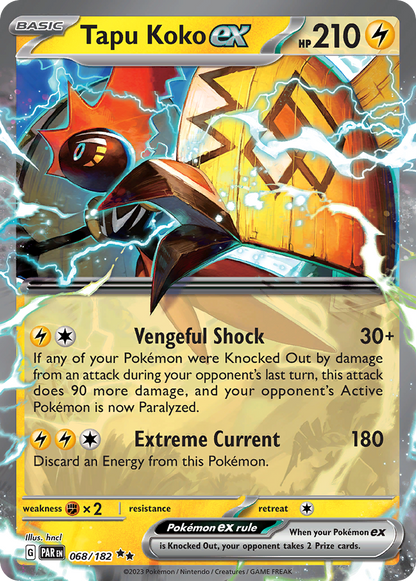 Tapu Koko ex 068/182 Double Rare Paradox Rift Pokemon