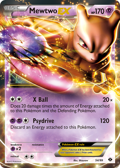 Mewtwo EX 54/99 Holo EX Rare Next Destinies Pokemon
