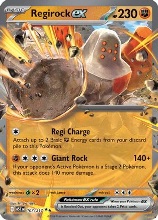 Regirock ex 107/217 Double Rare Ascended Heroes Pokemon