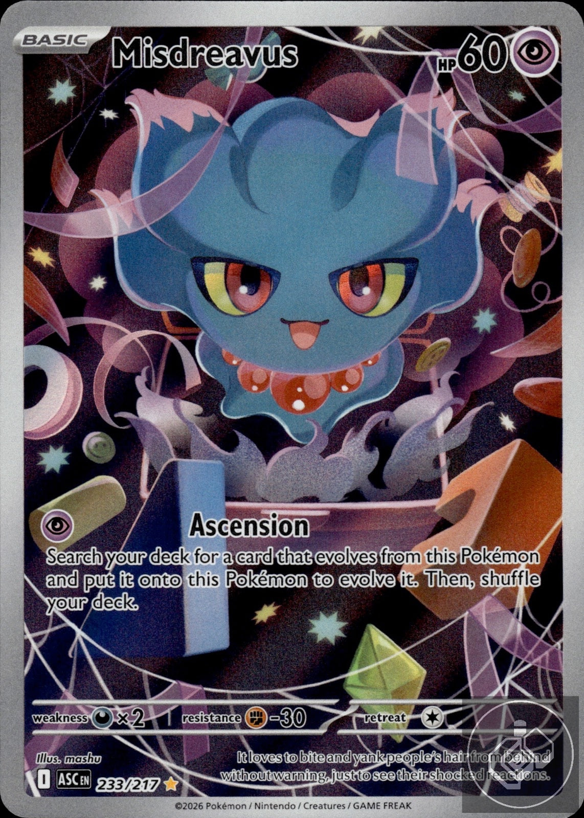 Misdreavus 233/217 Illustration Rare Ascended Heroes Pokemon