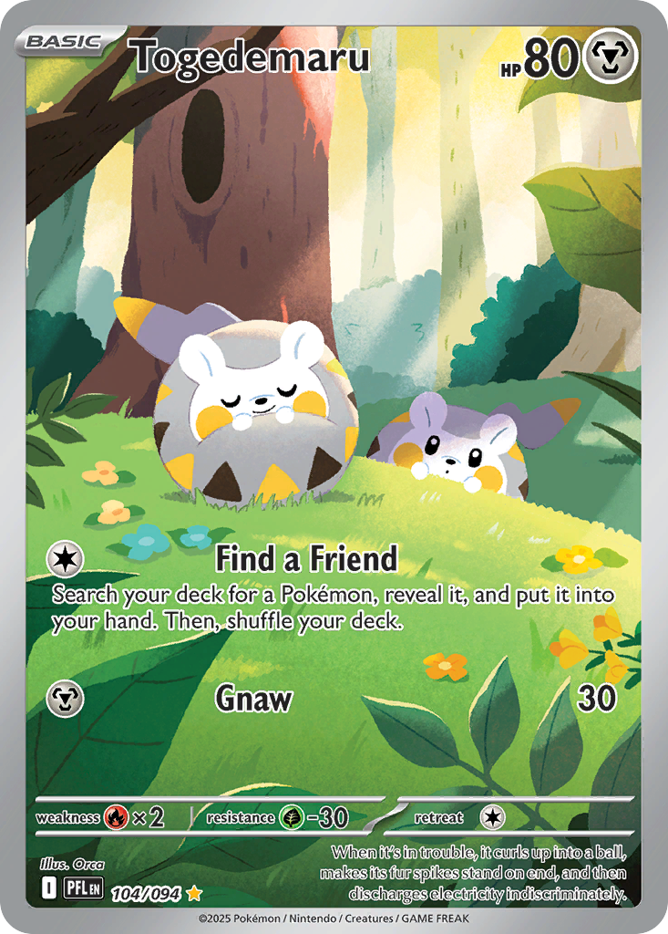Togedemaru 104/094 Illustration Rare Phantasmal Flames Pokemon