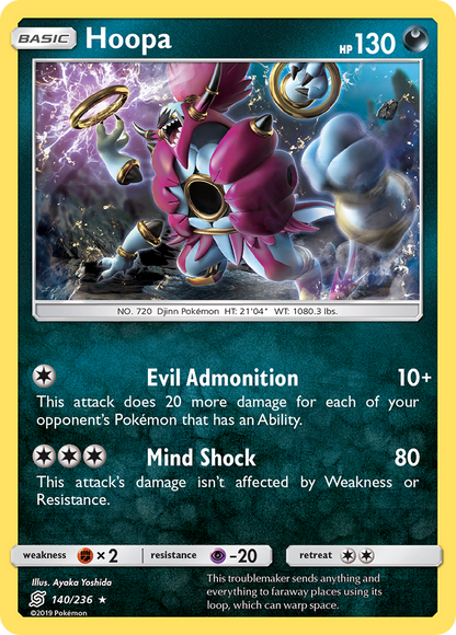 Hoopa 140/236 Holo Rare Unified Minds Pokemon