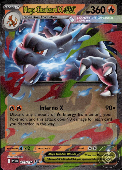 Mega Charizard X ex 013/094 Double Rare Phantasmal Flames Pokemon