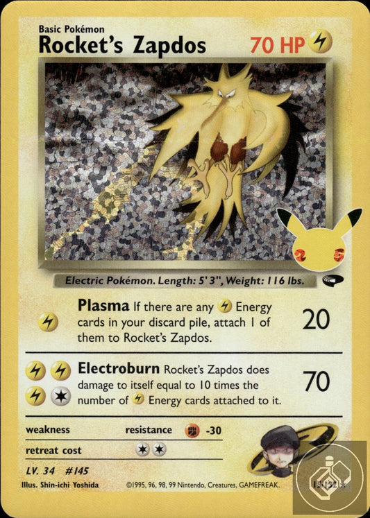 Rocket's Zapdos 15/132 holo Celebrations: Classic Collection Pokemon