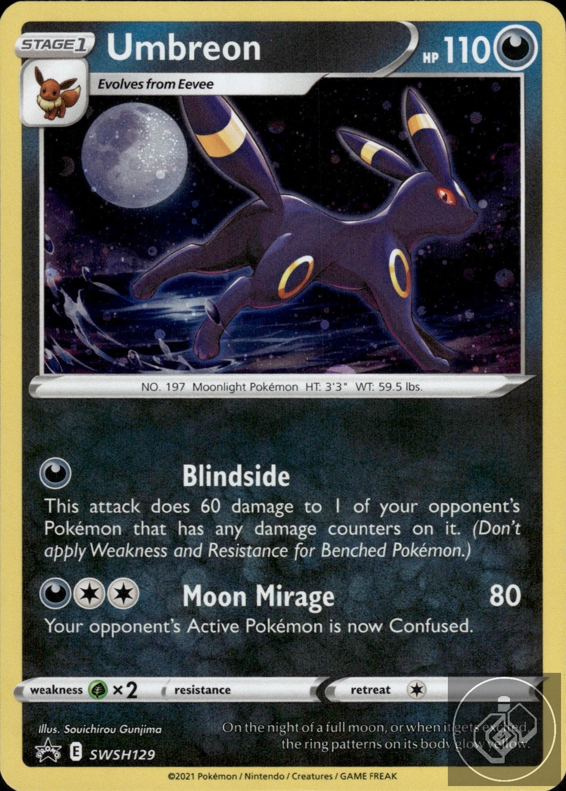 Umbreon SWSH129 Holo Promo Sword & Shield Promo Pokemon Holo