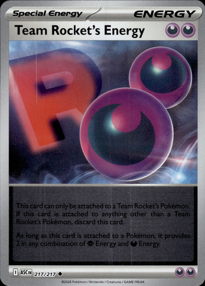 Team Rocket's Energy 217/217 Uncommon Ascended Heroes Pokemon