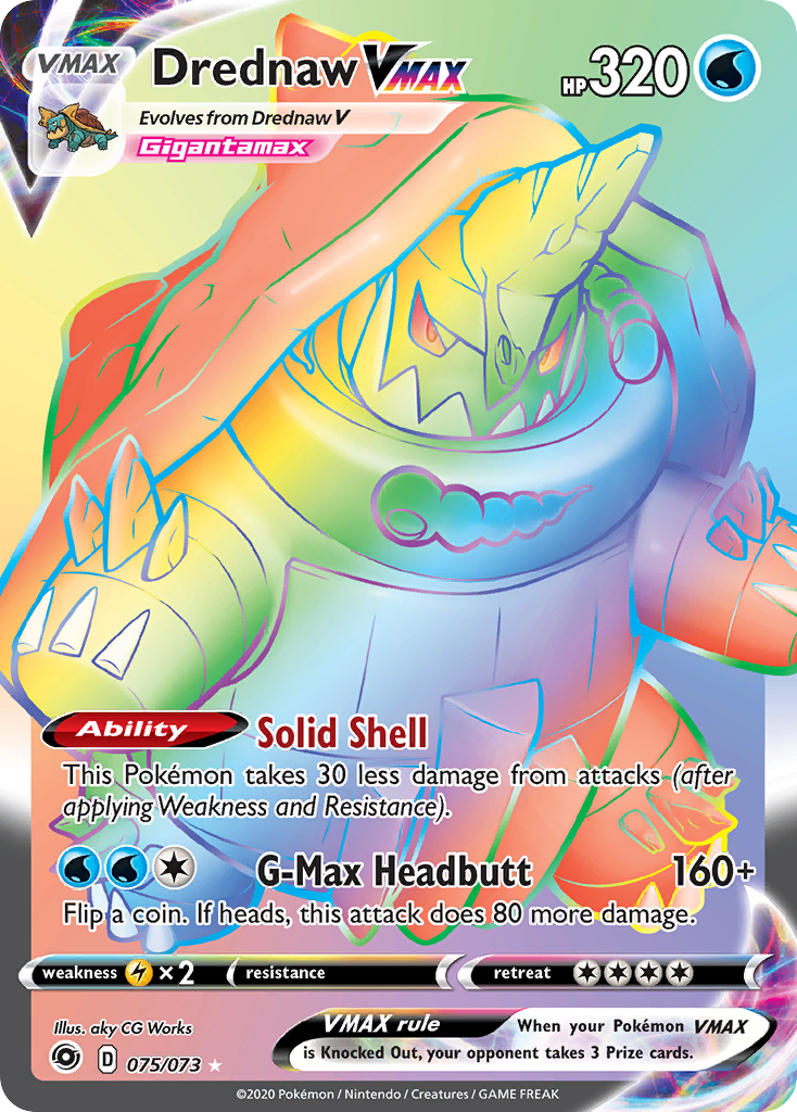 Drednaw VMAX 075/073 Rainbow Rare Champion's Path Pokemon