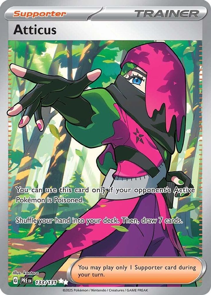 Atticus 133/131 Holo Ultra Rare Prismatic Evolutions Pokemon