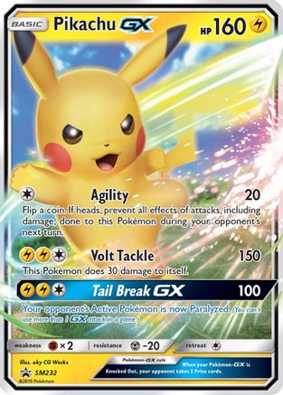 Pikachu GX - SM232 Holo Promo Sun & Moon Promo Pokemon