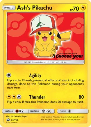 Ash's Pikachu - SM109 Promo Sun & Moon Promo Pokemon
