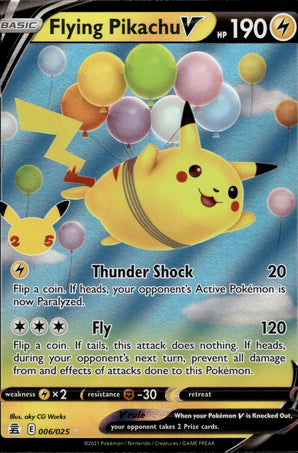 Flying Pikachu V 006/025 Holo V Rare Celebrations Pokemon