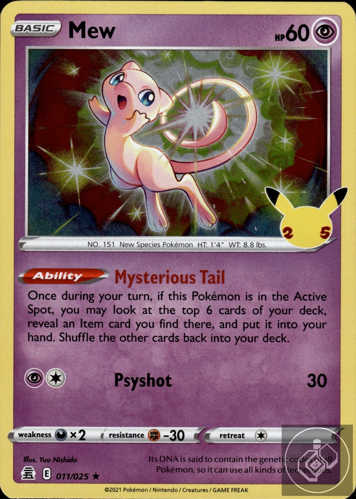 Mew 011/025 Holo Rare Celebrations Pokemon