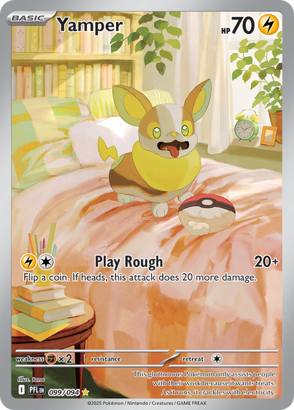 Yamper 099/094 Illustration Rare Phantasmal Flames Pokemon