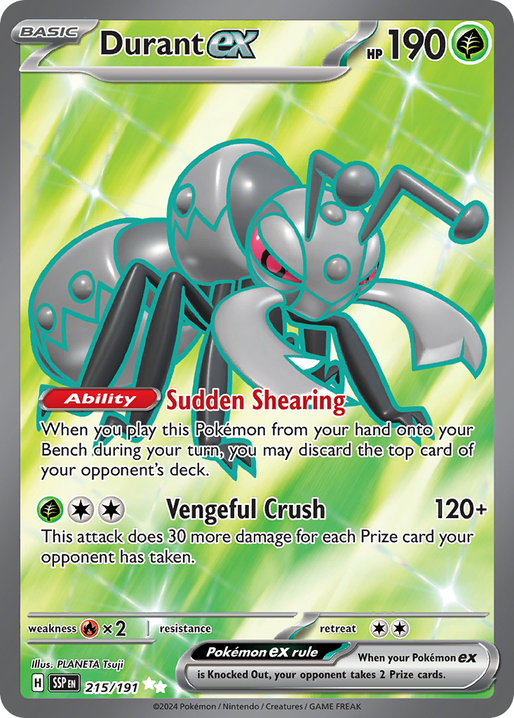 Durant ex 215/191 Ultra Rare Surging Sparks Pokemon
