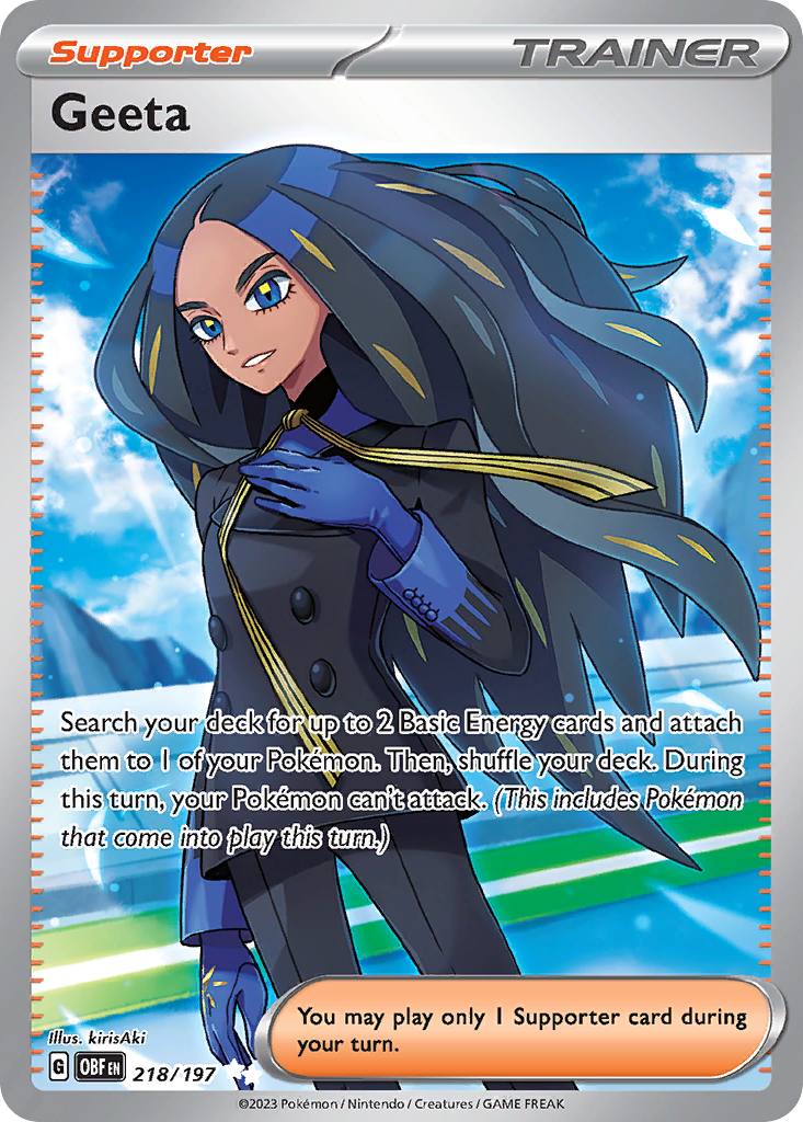 Geeta 218/197 Ultra Rare Obsidian Flames Pokemon