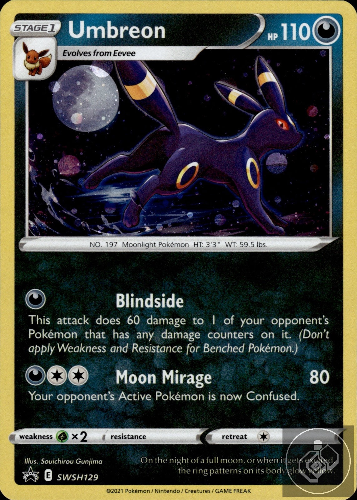 Umbreon SWSH129 Holo Promo Sword & Shield Promo Pokemon