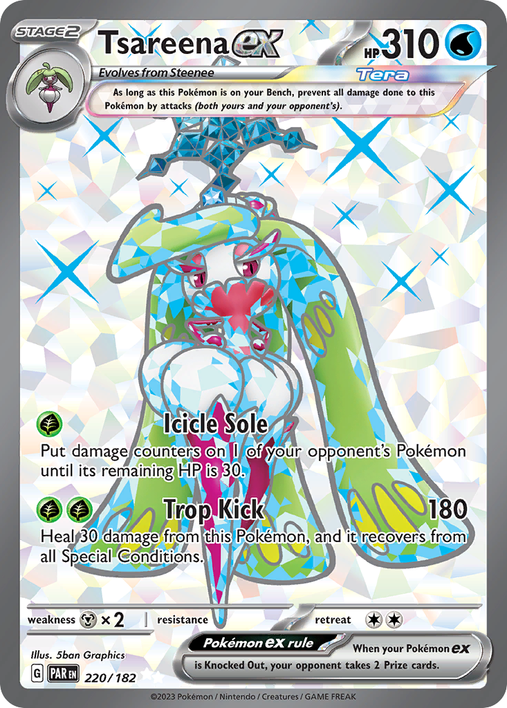 Tsareena ex 220/182 Ultra Rare Paradox Rift Pokemon