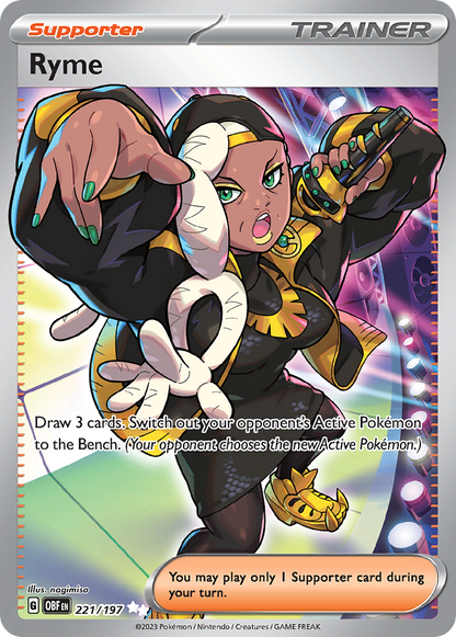 Ryme 221/197 Ultra Rare Obsidian Flames Pokemon