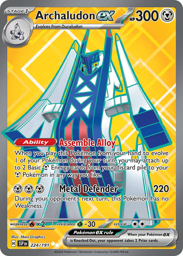 Archaludon ex 224/191 Ultra Rare Surging Sparks Pokemon
