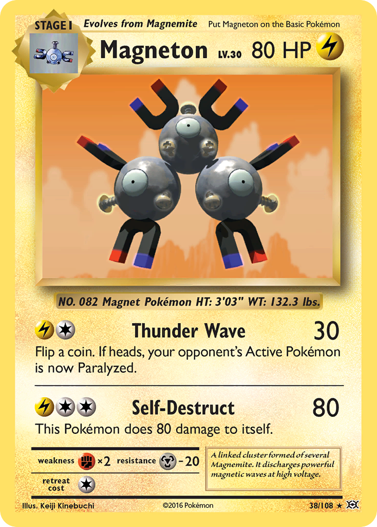 Magneton 38/108 Holo Rare Evolutions Pokemon Holo