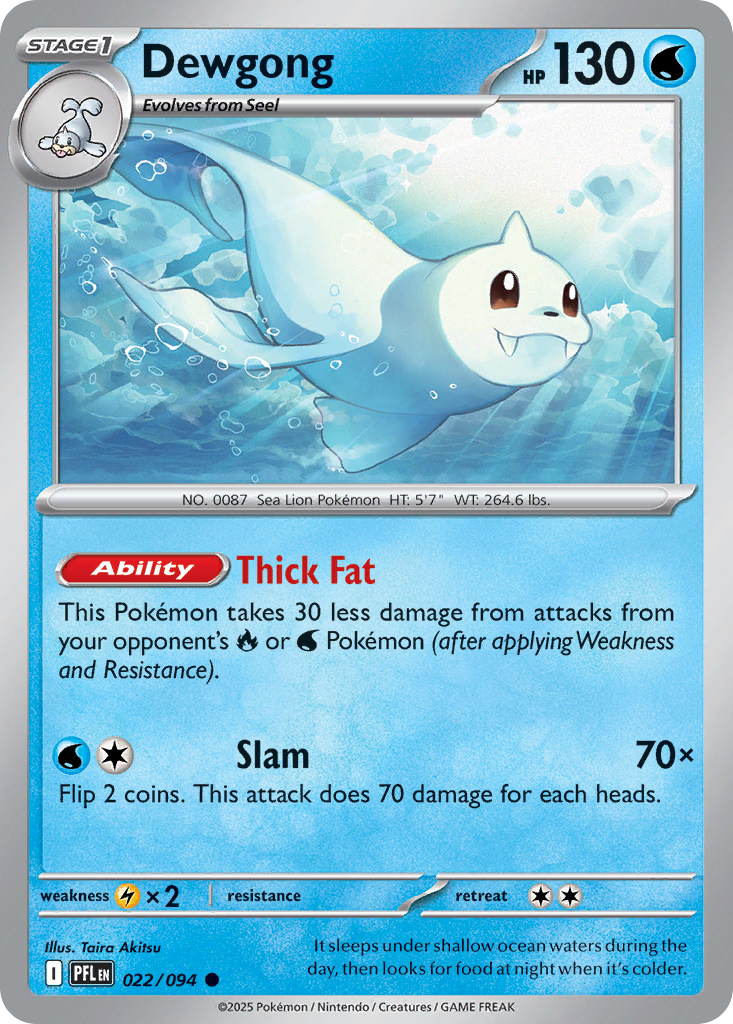 Dewgong 022/094 Common Phantasmal Flames Pokemon