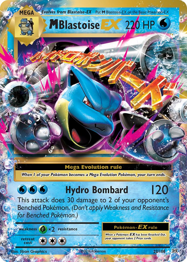 M Blastoise EX 22/108 Holo EX Rare Evolutions Pokemon