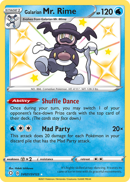 Galarian Mr. Rime SV021/SV122 Shiny Rare Shining Fates Shiny Vault Pokemon