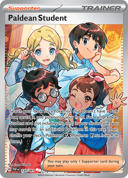 Paldean Student 230/091 Ultra Rare Paldean Fates Pokemon