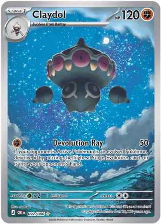 Claydol 092/086 Shiny Rare ME04: Chaos Rising Pokemon