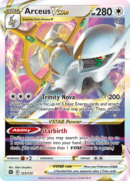 Arceus VSTAR 123/172 Holo VSTAR Rare Brilliant Stars Pokemon