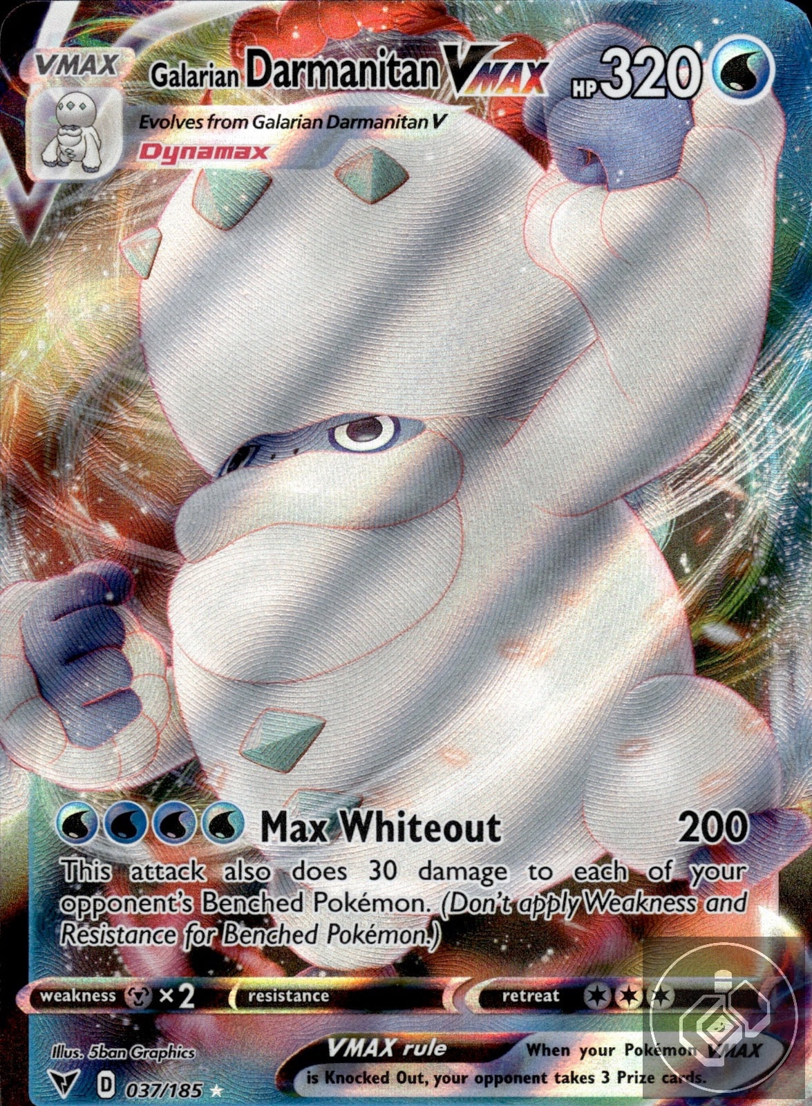 Galarian Darmanitan VMAX 037/185 Holo VMAX Rare Vivid Voltage Pokemon