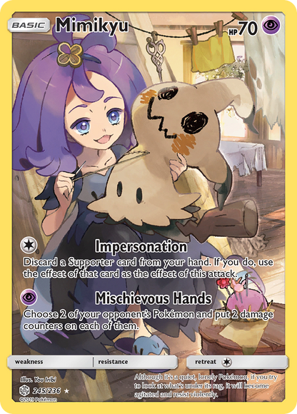 Mimikyu 245/236 Secret Rare Cosmic Eclipse Pokemon