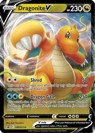 Dragonite V SWSH154 Holo Promo Sword & Shield Promo Pokemon Holo