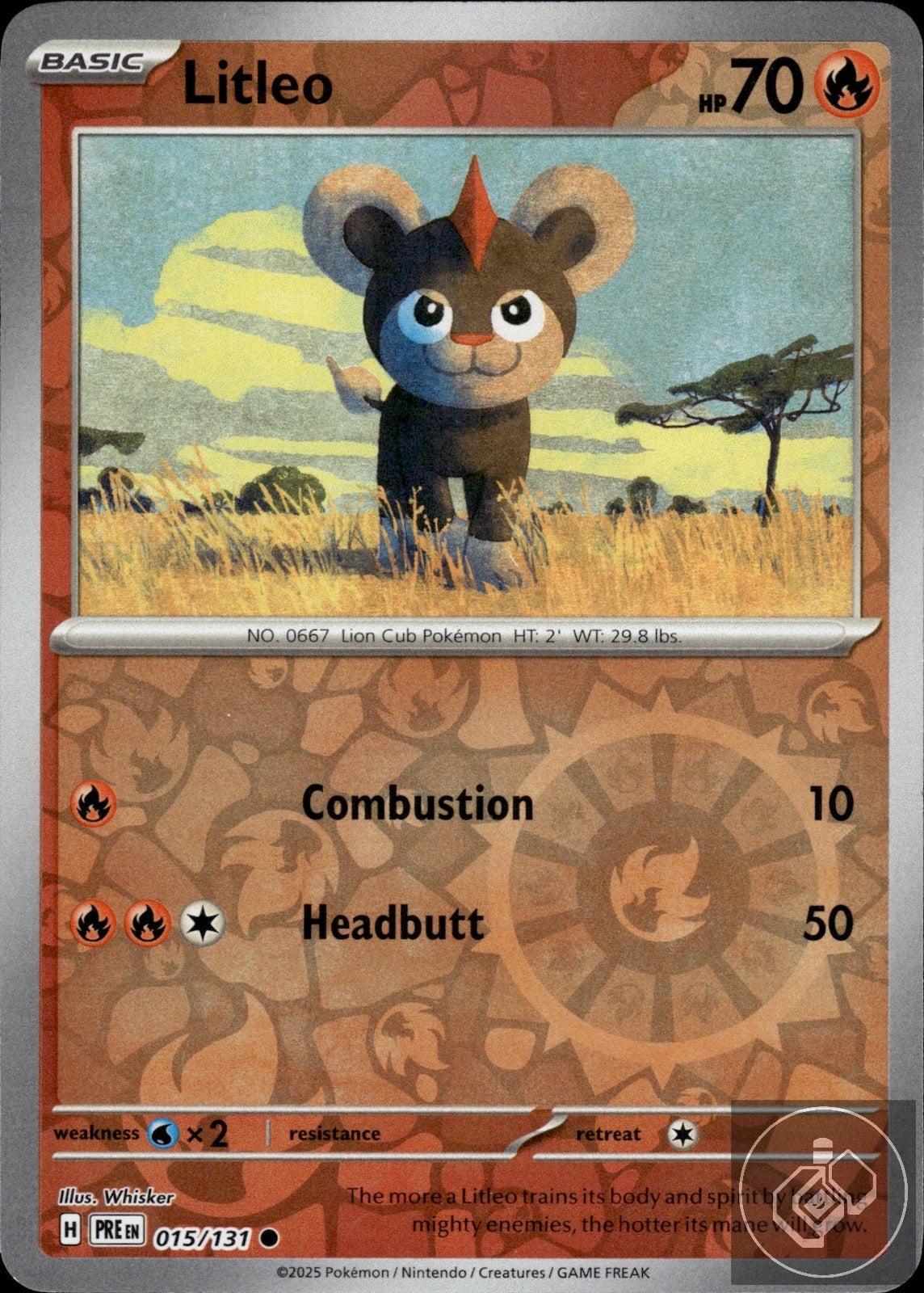 Litleo 015/131 Common Prismatic Evolutions Pokemon Reverse Holo