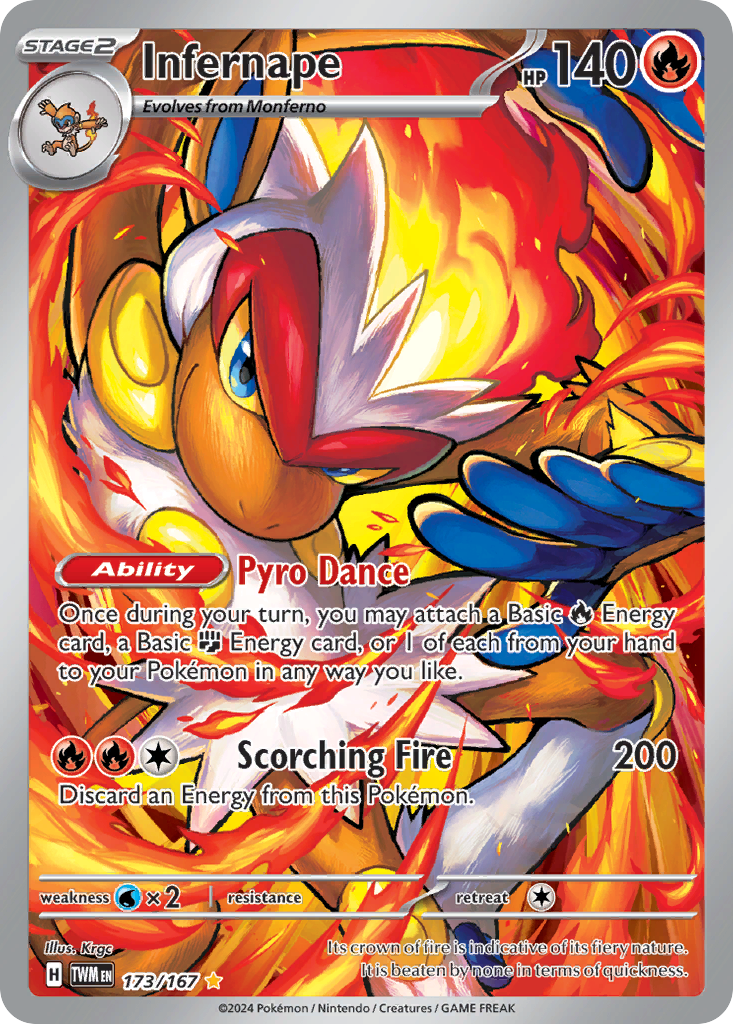 Infernape 173/167 Illustration Rare Twilight Masquerade Pokemon