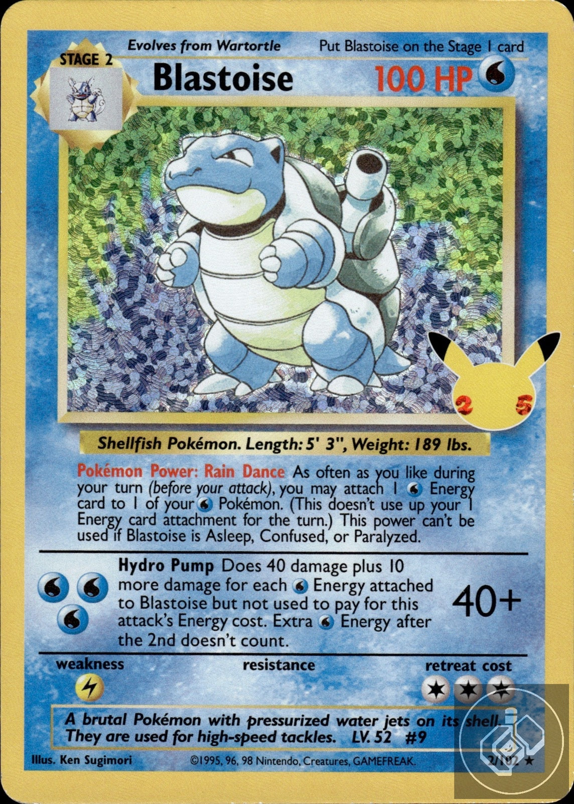 Blastoise 2/102 Classic Collection Celebrations: Classic Collection Pokemon