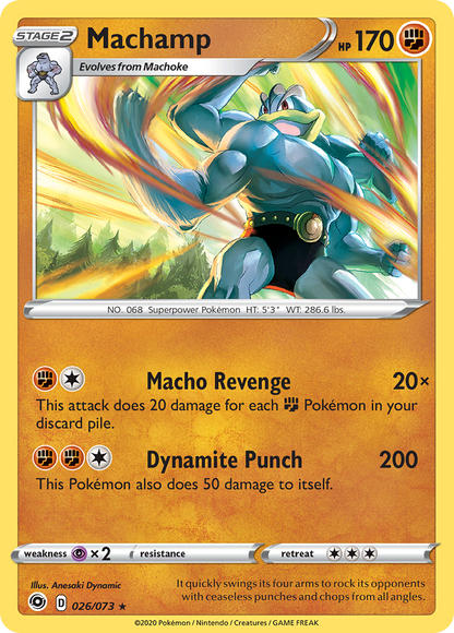 Machamp 026/073 Holo Rare Champion's Path Pokemon Holo
